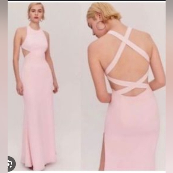 Fame and Partners Pink Strappy Gown - Picture 1 of 7